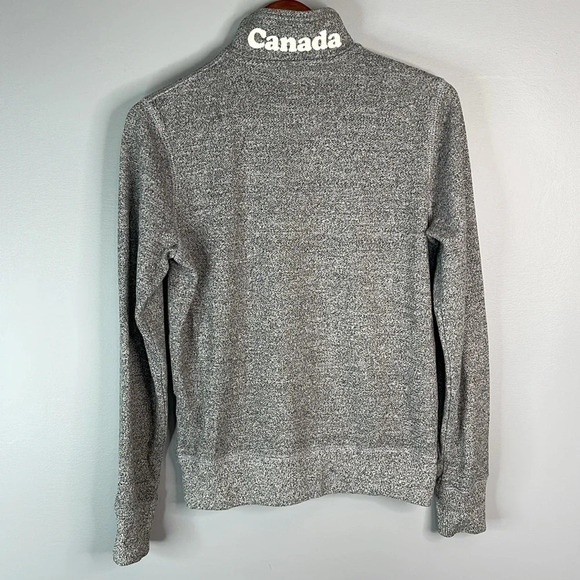 ROOTS Canada Heather Grey Whistler Quarter Zip Sweater Sweatshirt Gorpcore S - Picture 9 of 14